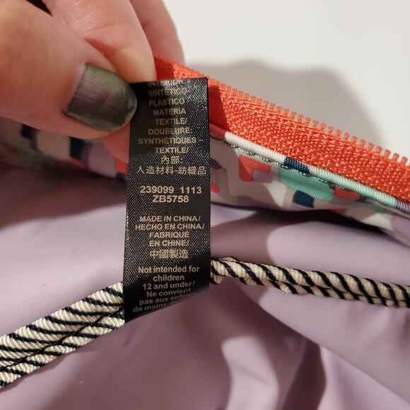 Fossil Keyper EW Shopper Tote Seafoam Blue Coral Multi Large Shoulder Bag 2017 - Picture 10 of 15